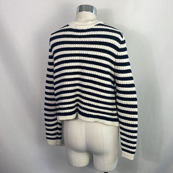 Na&sh Navy White Striped Cardigan - Picture 3 of 5